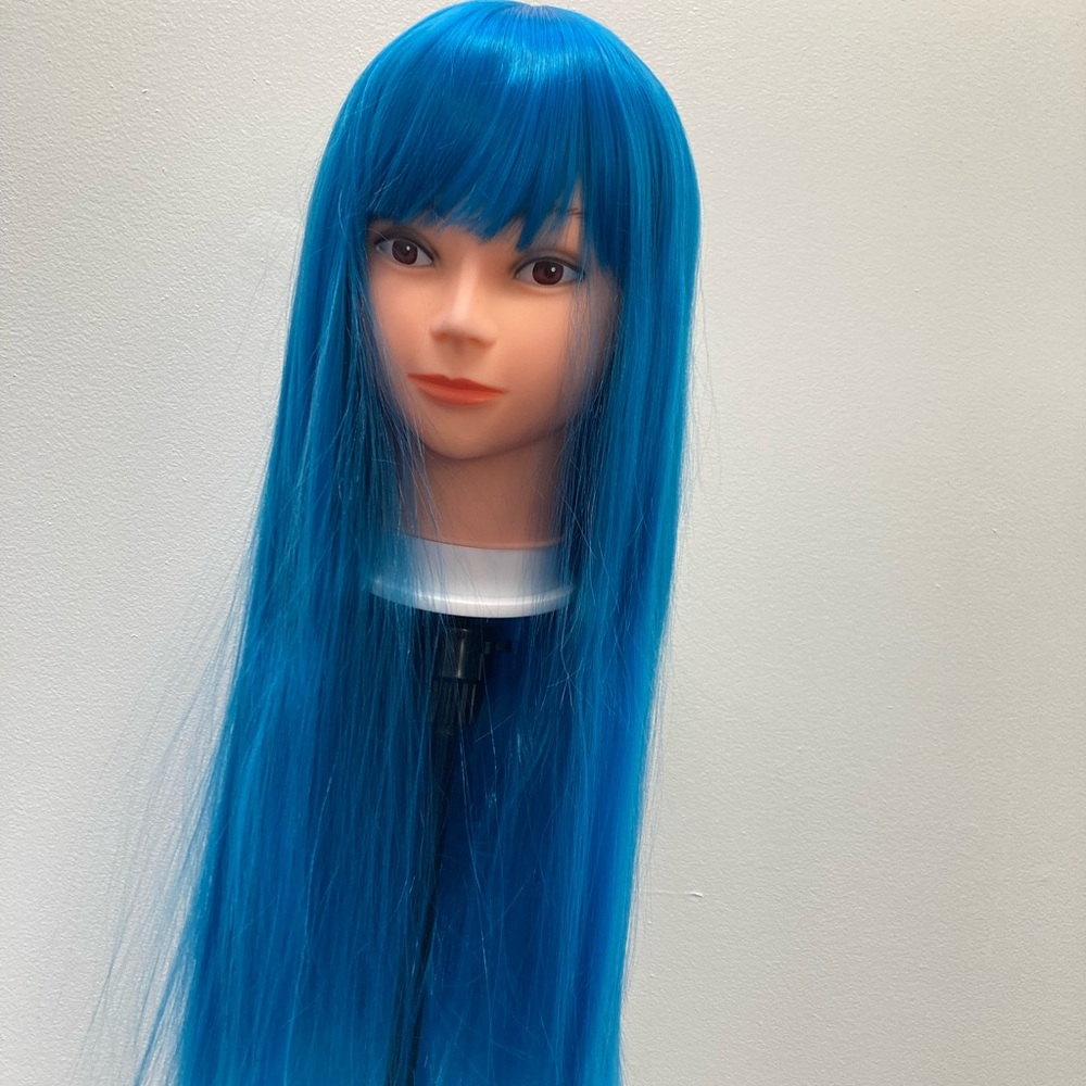 TEAL Blue Cosplay Wig With Bang